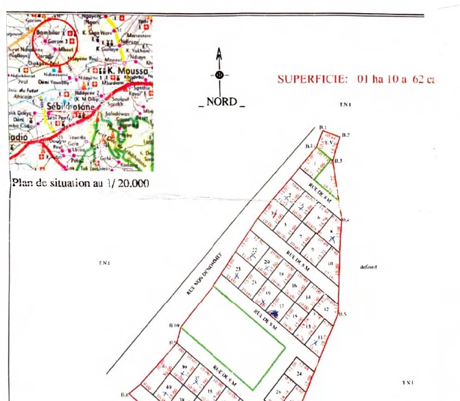 lot de 13 terrains de 150 m² sis à Bambilor. Voir les parcelles marquées sur le plan. Délibération 
