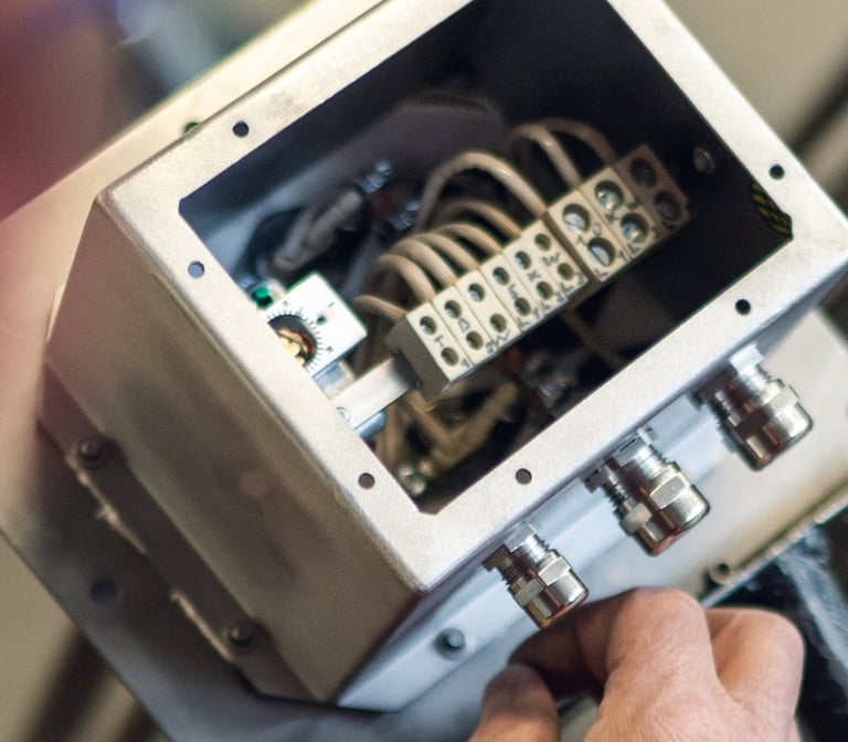Elektrischer Lufterhitzer wird verschalten