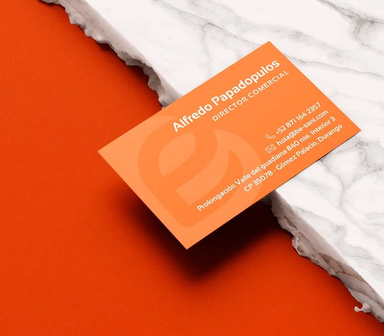 a business card with a business card holder of BeTransfer