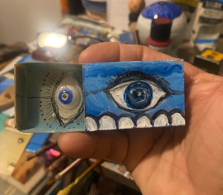 Blue matchbox 