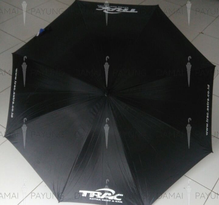 Payung promosi polos golf hitam silver Trac Astra
