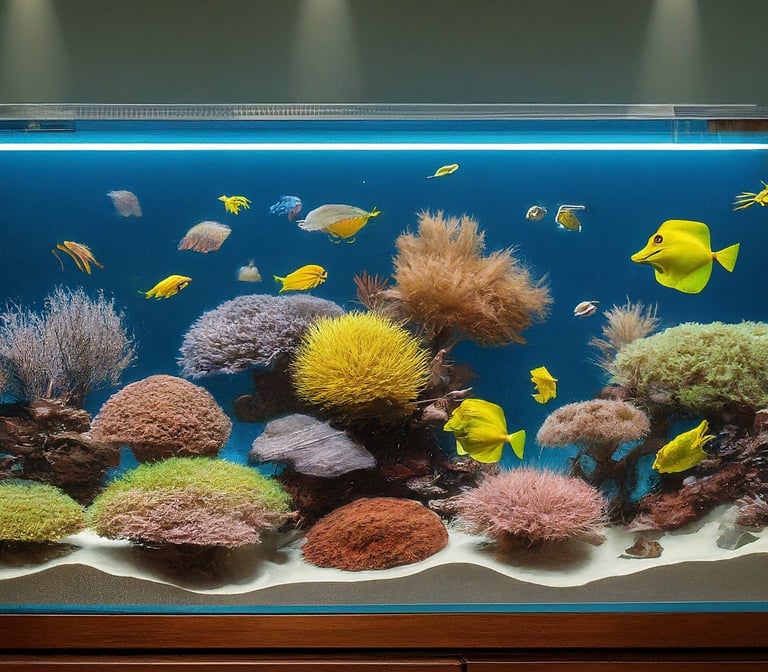 a fish tank with fish and fish in it