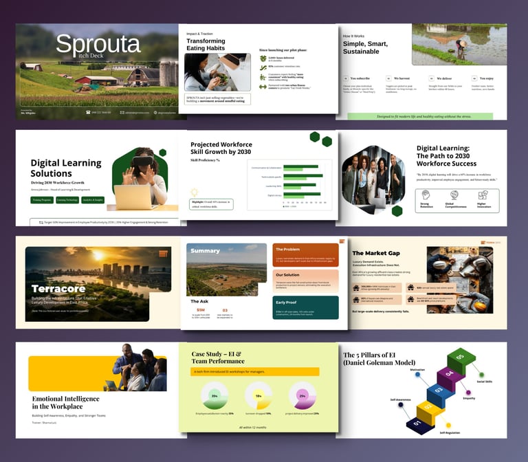 Presentation design mockups