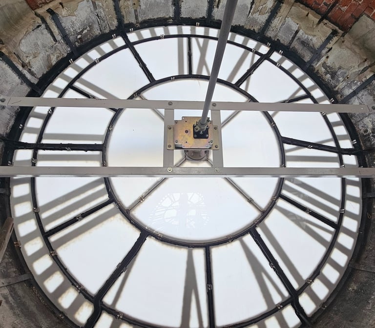 Tower Clock face inside Https://www.streetclockdepot.com