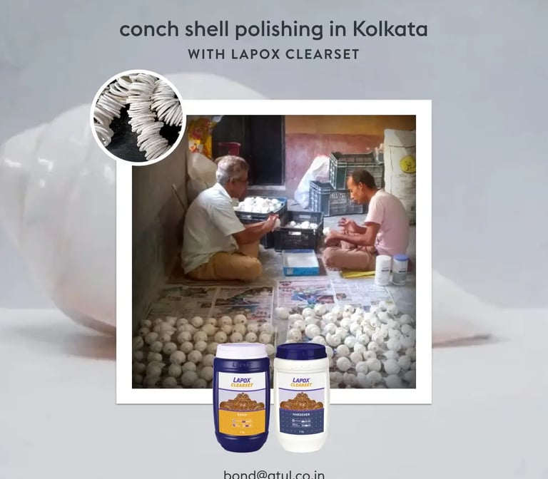 lapox clearset 1:1  for polishing conch shells