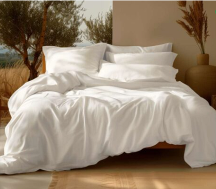 100% organic cotton sateen duvet cover set by Sleep and Beyond.