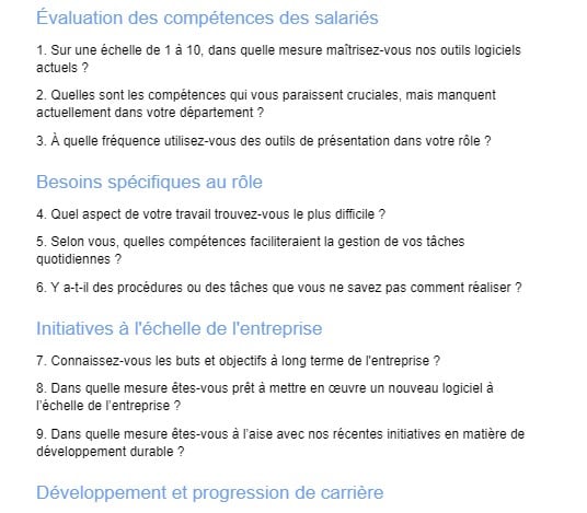 exemple de recueil des besoins en formation