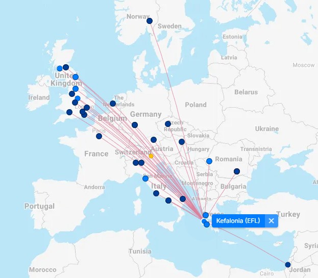Direct flights to Kefalonia