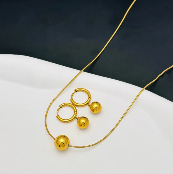 BALL NECKLACE & EARRINGS