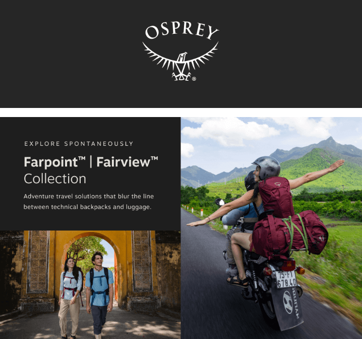 Osprey durable lightweight travel luggage