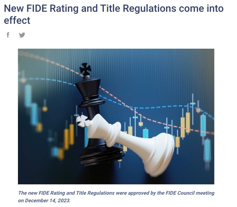 New FIDE Rating and Title Regulations come into effect