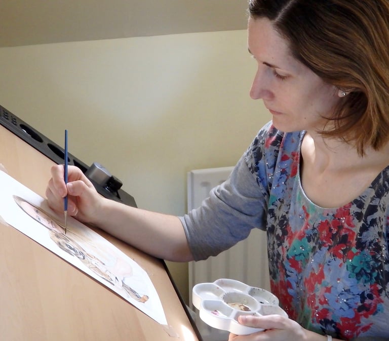 Mandy Garratt painting in watercolours