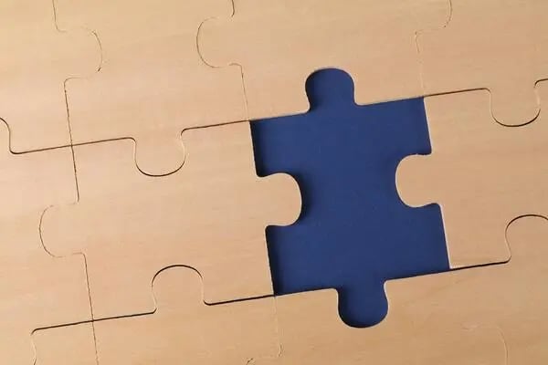 Missing puzzle piece representing gaps in sourcing, RFQ generation, and business conversion challeng