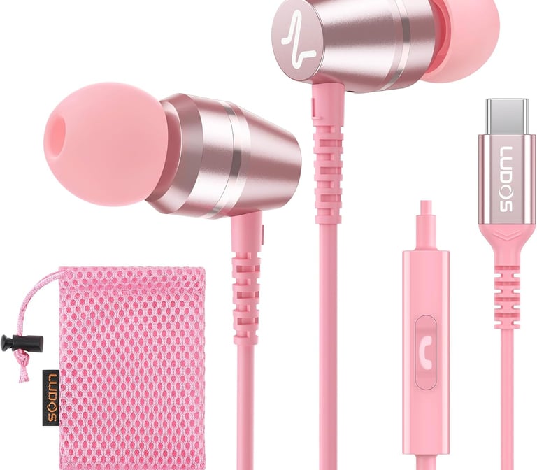 LUDOS OMNITONE USB C Headphones for iPhone 17 16 15 Pro Max Plus Air iPad Pro, 5 Years Warranty, USB
