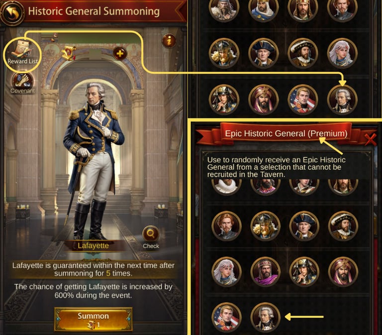 The Way to Unlock General Lafayette in Evony