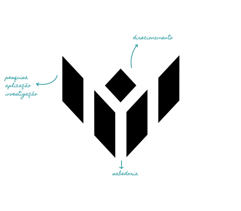 a black and white logo with a black and white background