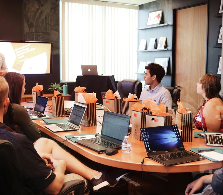 Group of people in a training session