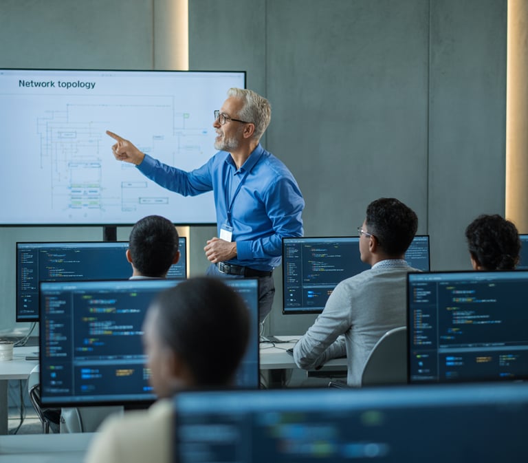 Azure Solution Expert Teaching a class.
