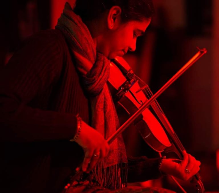 A picture of Srividya Venkat performing