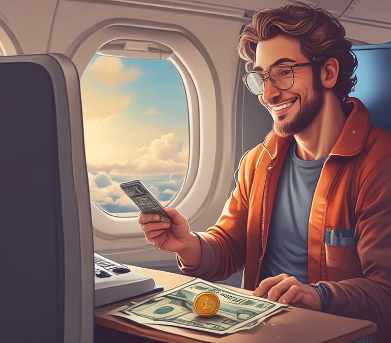 A close-up of a laptop screen displaying a blog post about bitcoin investments.