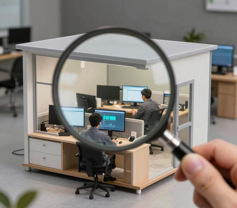 Una lupa que representa el proceso de auditoria en una empresa