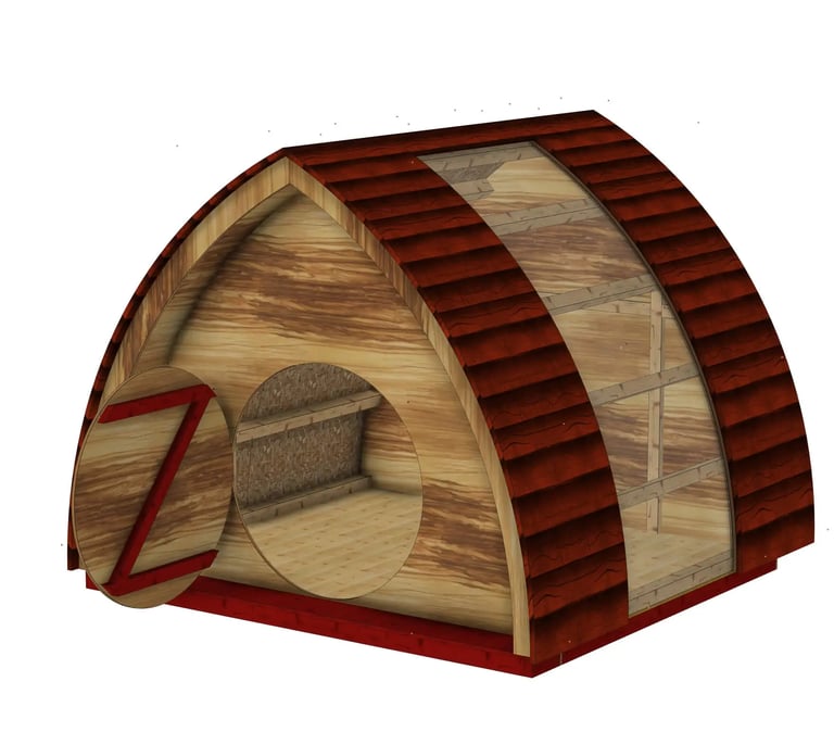 cabane pour enfant en forme de maison de hobbit