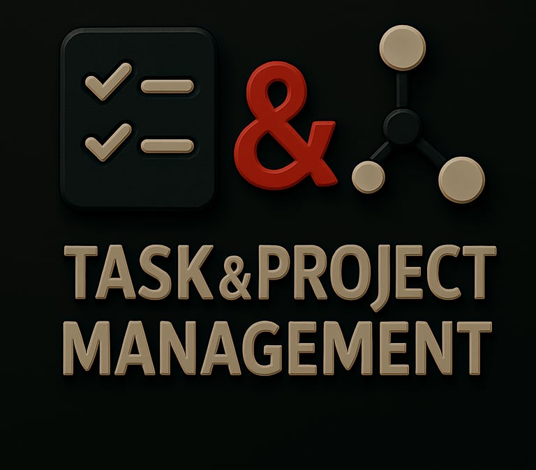 Checklist icon and connected nodes symbolizing task and project management tools and productivity sy