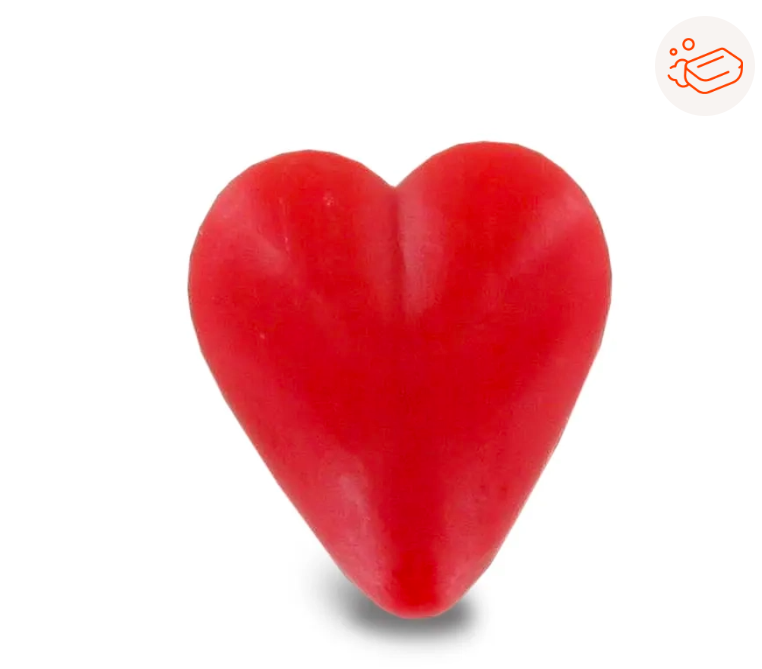 Petit savon coeur rouge cerise