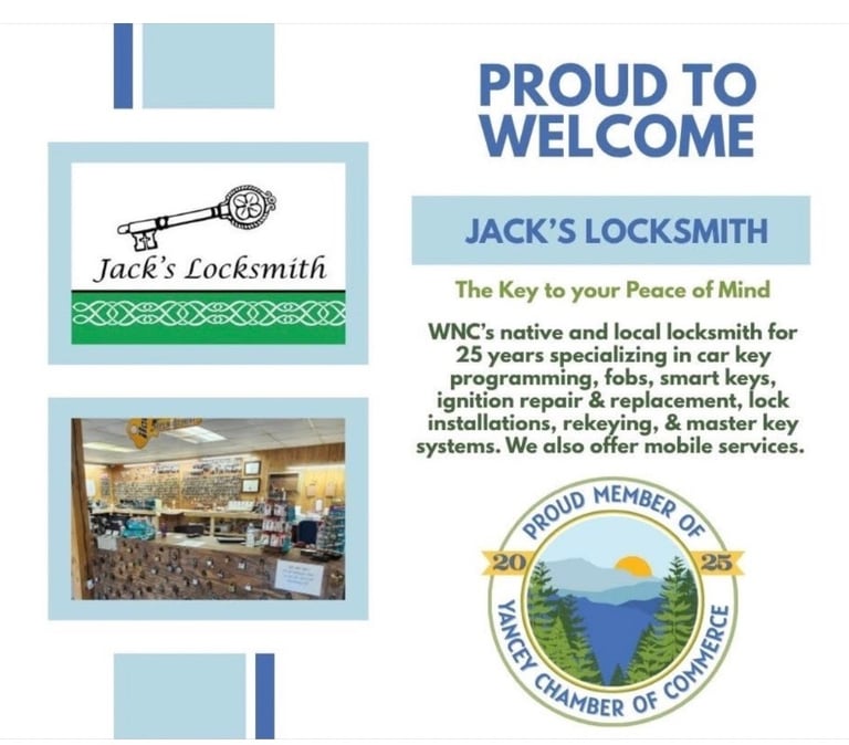 Proud to welcome Jack's Locksmith - Yancey Chamber of Commerce member