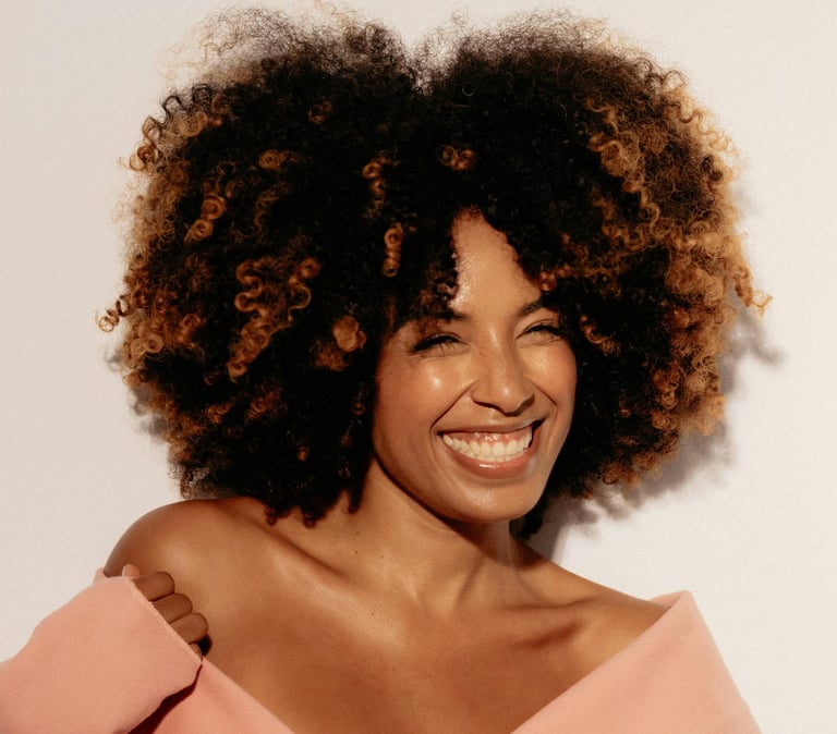 lady with beautiful natural hair 