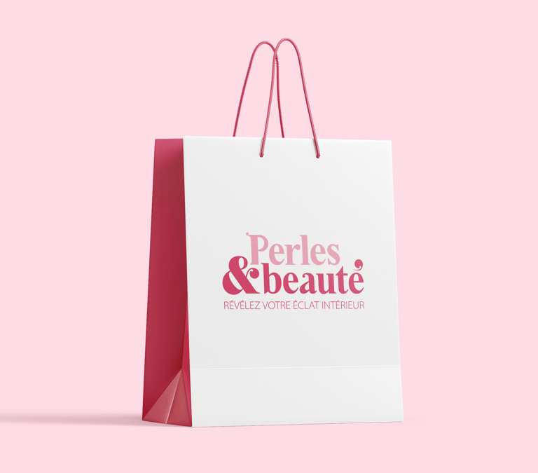 Réalisation : Identité visuelle - Sac - Perles et Beauté - Amy Atelier Graphique