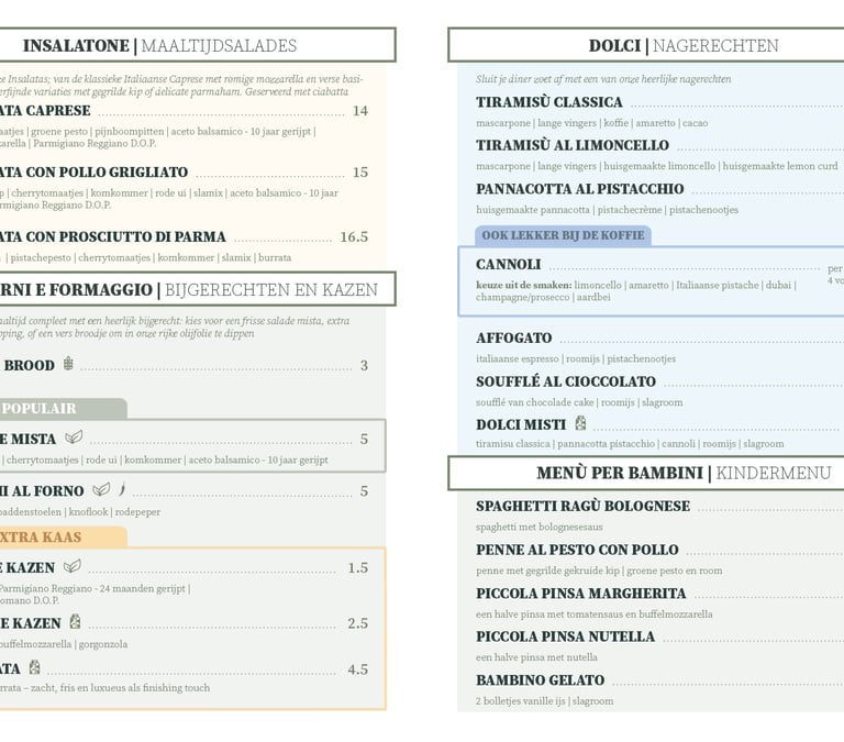 Dolci Nagerechten Teramisu Cannoli Affogato