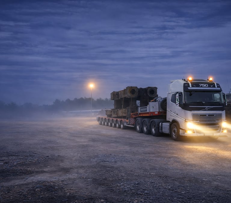 Heavy equipment transport for complex cross-border cargo execution