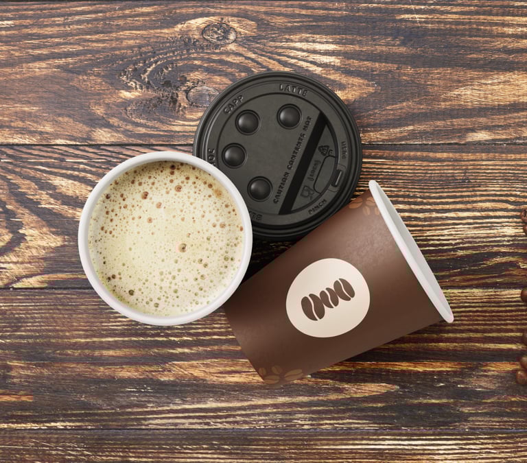 Equilibrium Coffee Shop cups en papier café