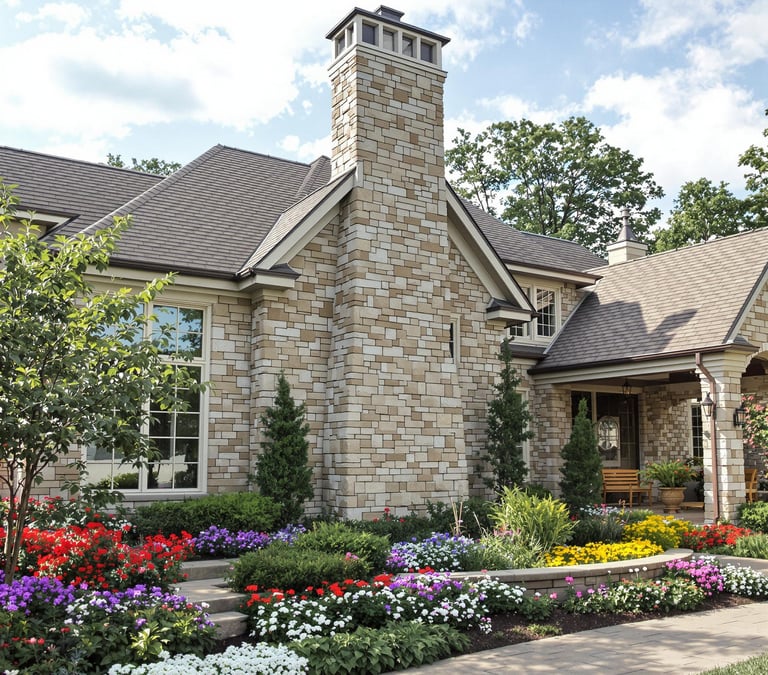 beautiful masonry chimney restoration in Williams Bay, Wisconsin