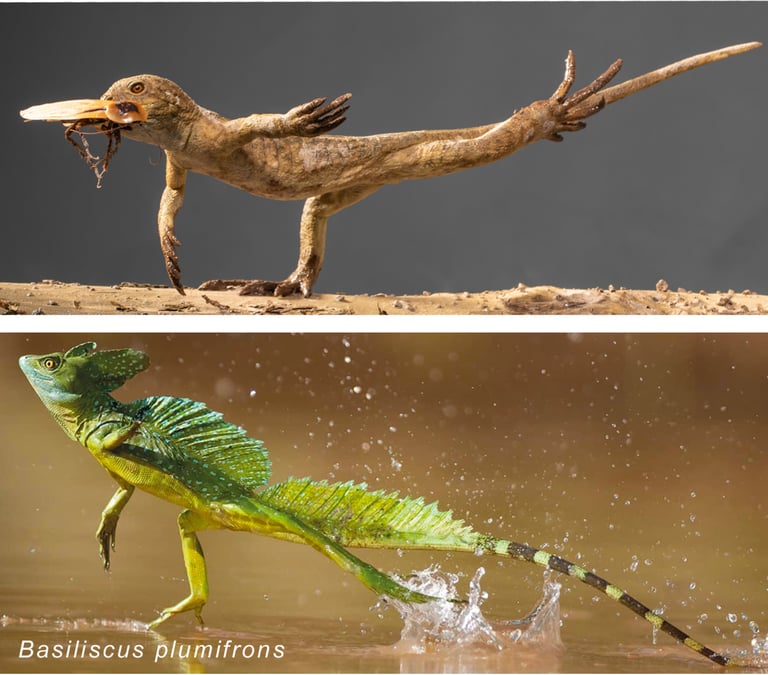 lauffverhalten eudibamus vs basiliscus plumifrons