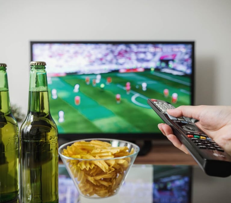 relax watch the game on TV