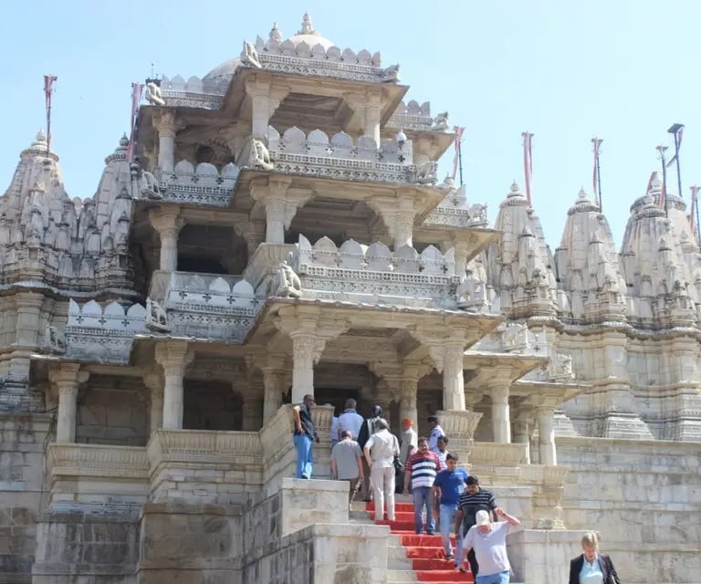 Intricate marble architecture of Ranakpur Jain Temple