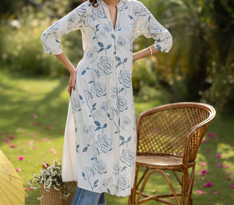 white straight kurta tryshopy