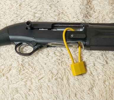 shotgun with safety lock