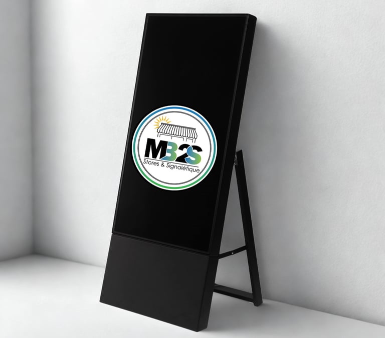 Chevalet et totem numériques par MB2S Stores et signalétique