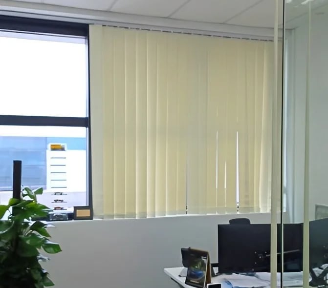 Vertical blind installed in a office