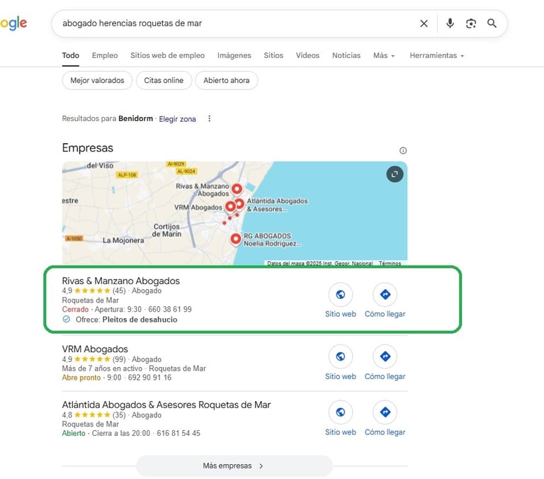 posicionar en google business profile abogados