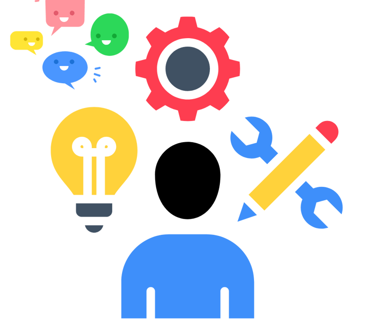 Idea blub, Cogs, Men at Work - Ghana - Korea Training