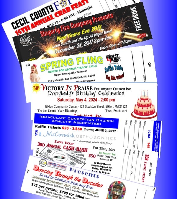 tickets custom number perferated