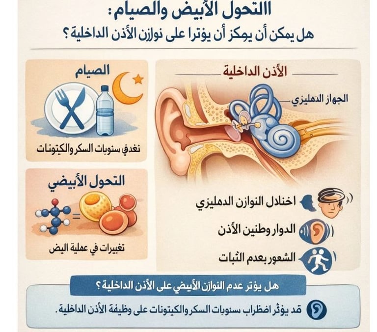 🧠 التحوّل الأيضي والصيام : هل يمكن أن يؤثرا على توازن الأذن الداخلية ؟  