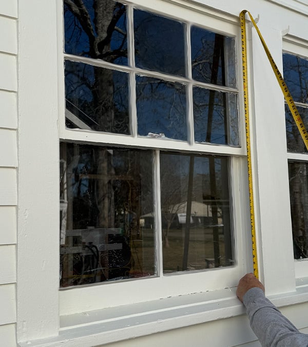 measuring a square window for exterior shutters