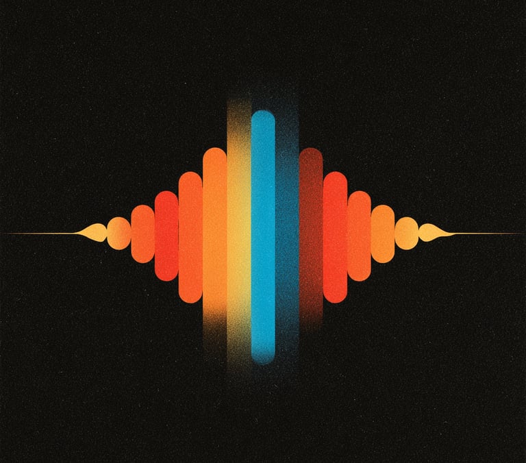 illustration d'une vibration sous forme de fréquence dans les tons orange et bleu