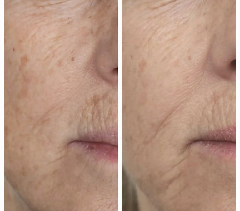 Before and after of treatment at Ariana Esthetic Edmonton