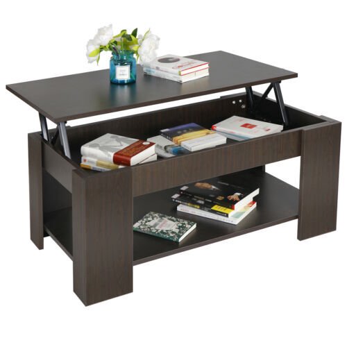 Lift Top Coffee Table w/ Hidden Compartment Storage Shelf Furniture